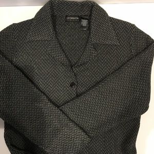 Liz Claiborne wool blend herringbone knit jacket M